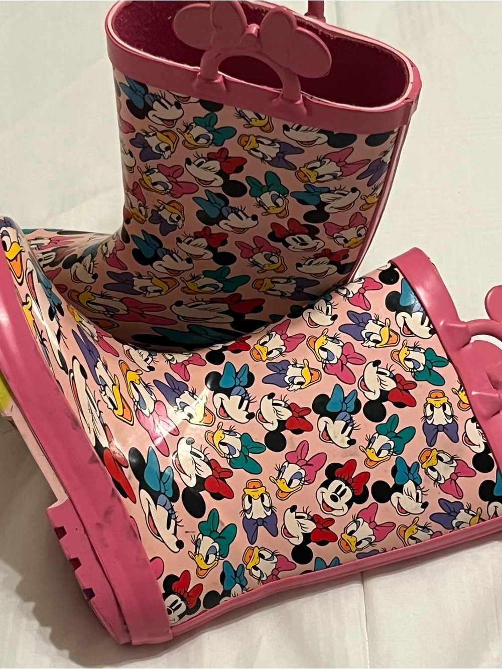 Disney Pink Minnie & Daisy Pattern Kids Rain Boots